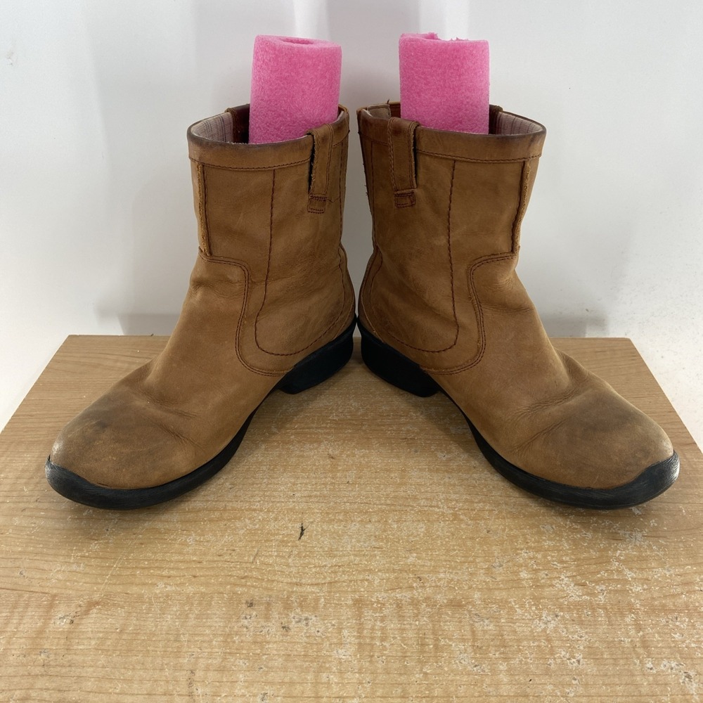 Keen Tyretread Leather Ankle Chelsea Boots Pull On Tan Brown Women's 9.5 Outdoor - Picture 3 of 7